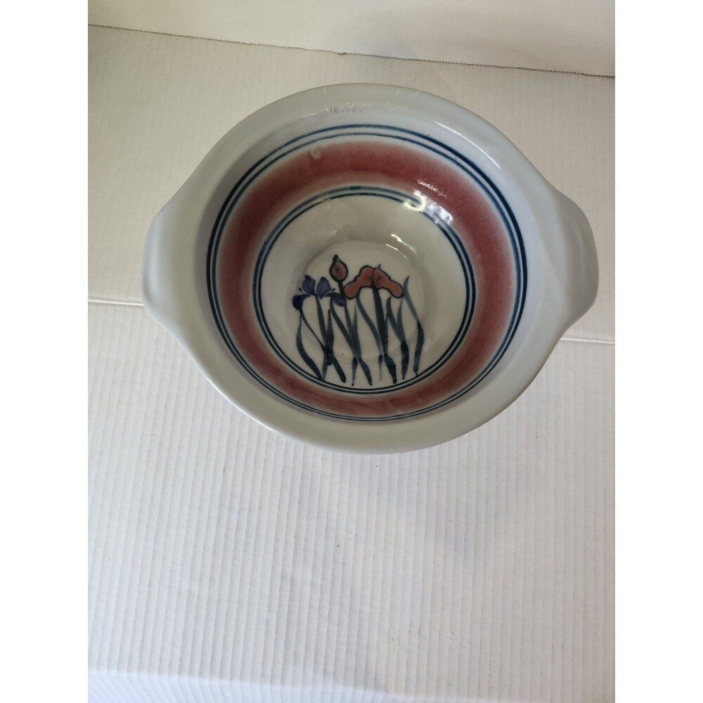 Art Pottery Banded Cinderella Style Mixing Bowl 8.75"